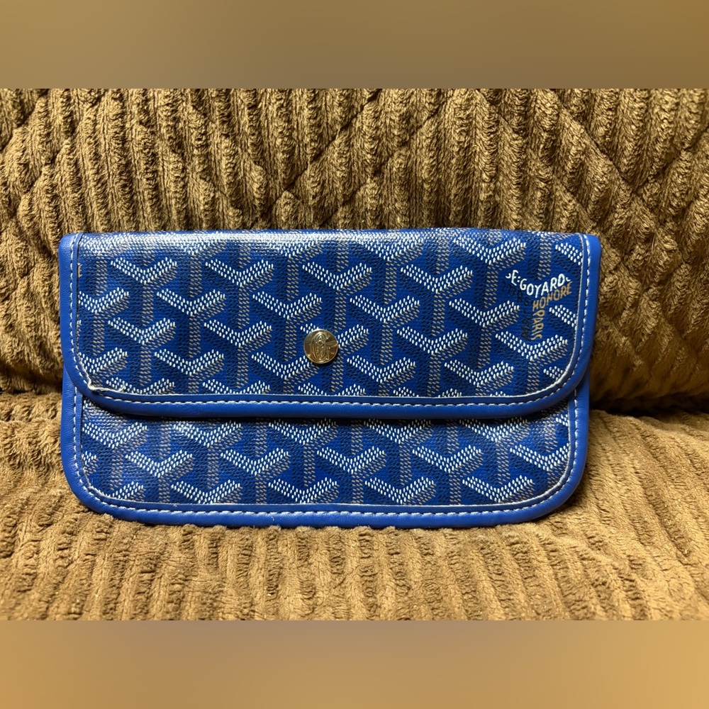 Goyard St Louis Pouch Wallet in Goyardine Sky Blue